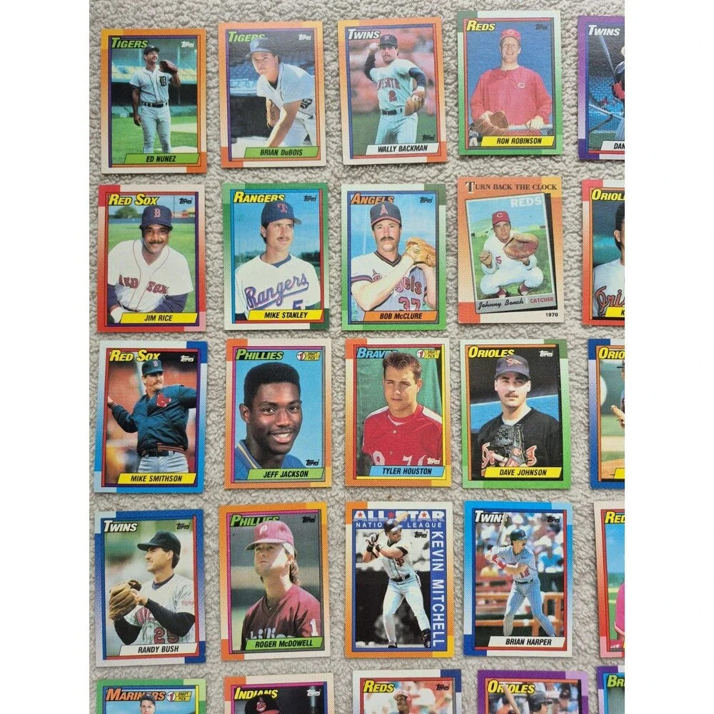 1990 Topps Baseball Card Lot 25 Cards Johnny Bench Jim Rice Eric Davis MLB